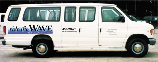 Logo and vehicle wrap graphics Ride the Wave