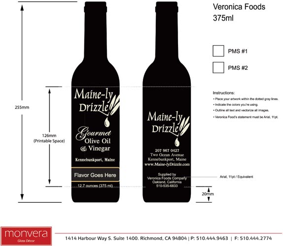 375 ml bottle design custom olive oil